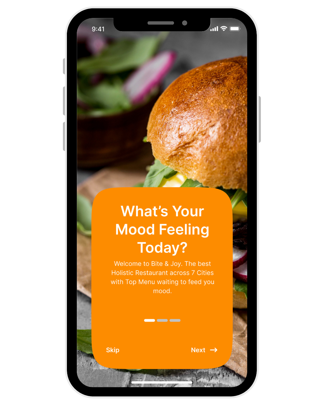 Food Delivery App Onboarding Interface