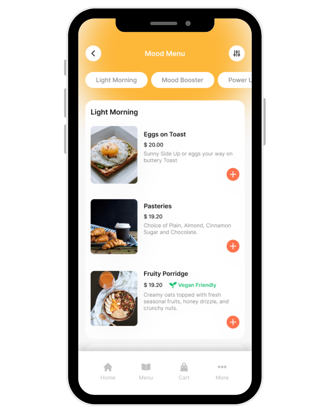 Food Delivery App Mood Menu 