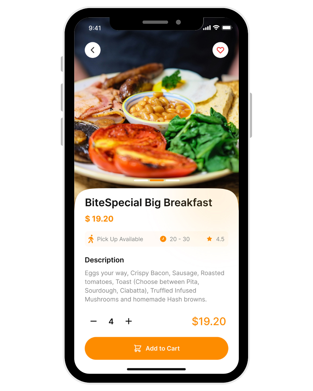 Food Delivery App Menu Interface