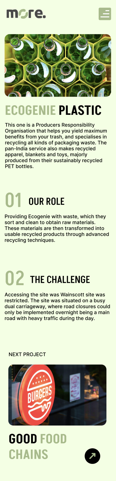 projects page of More Website